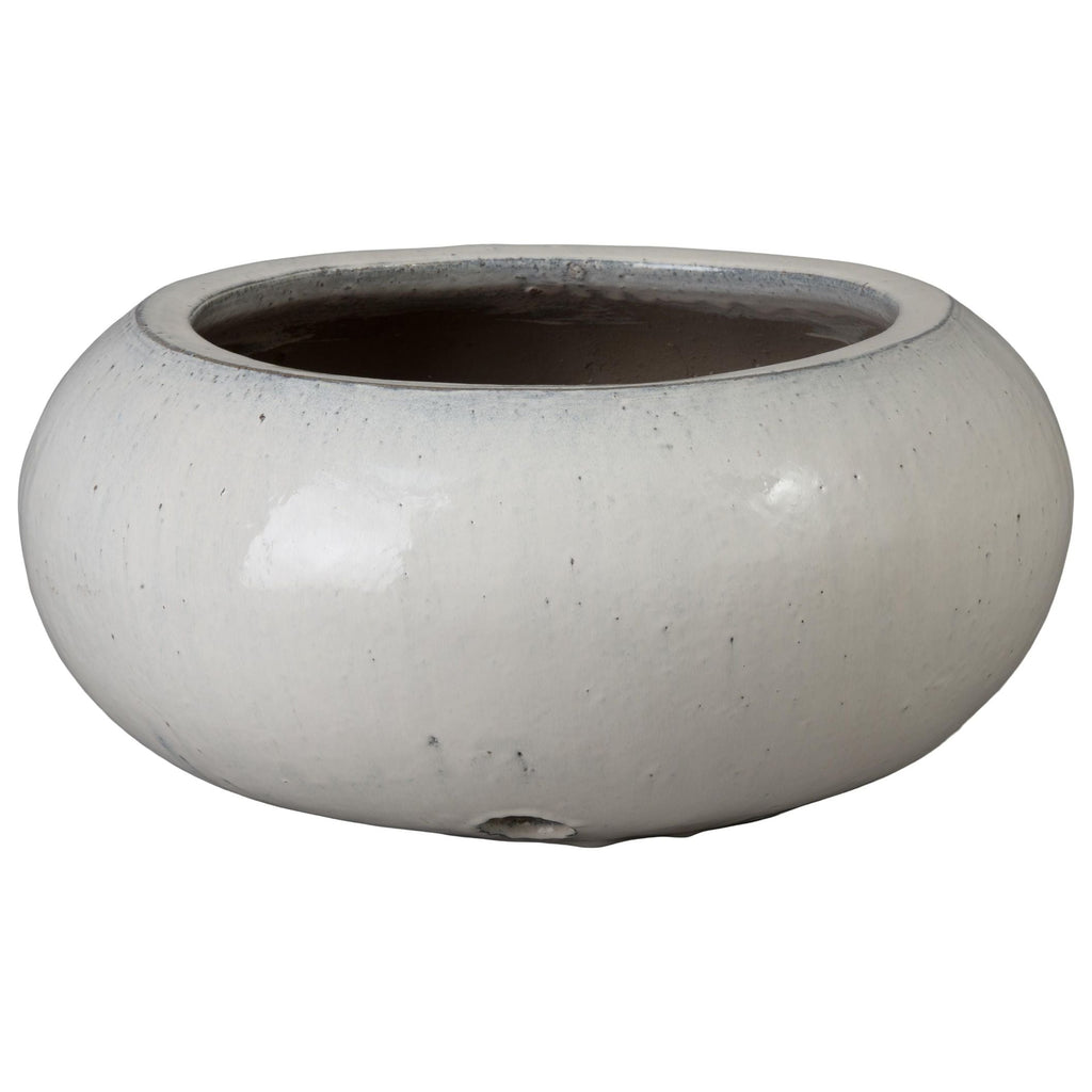 Hose Moon White Ceramic Outdoor Planter