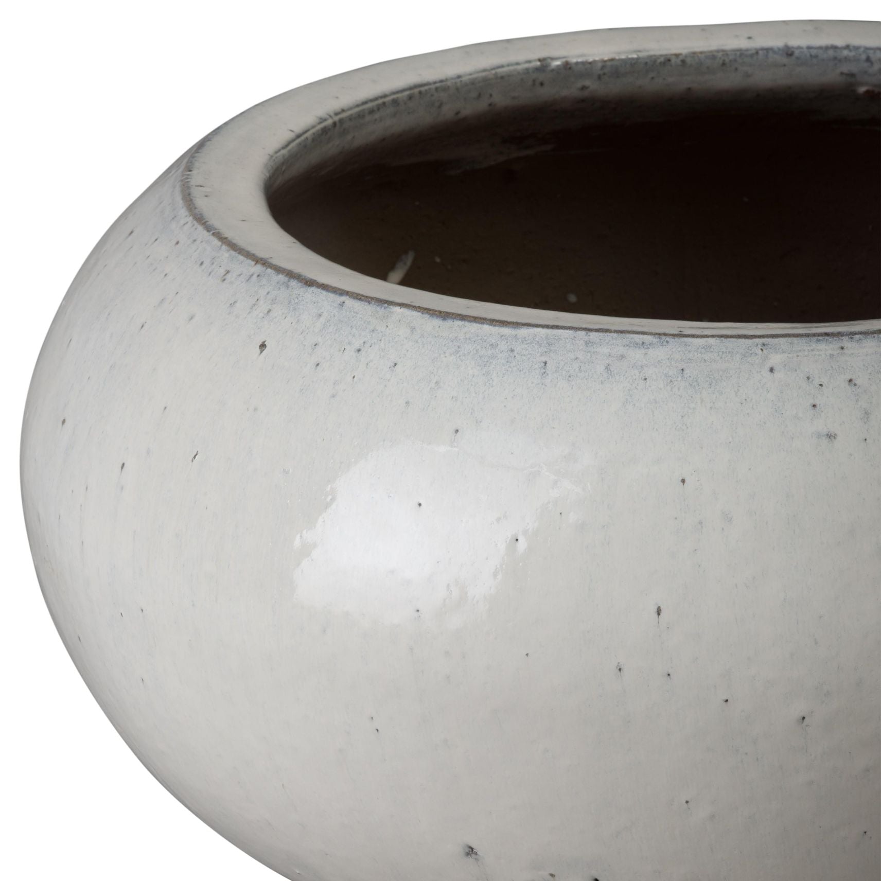 Hose Moon White Ceramic Outdoor Planter