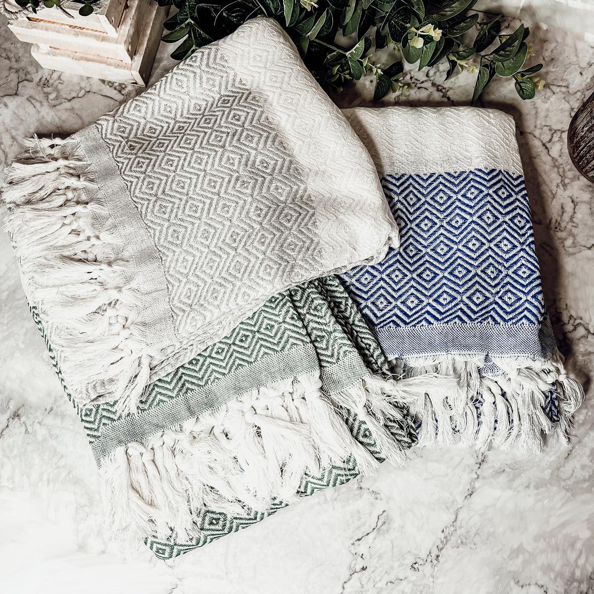 Haley Oversized Turkish Cotton Diamond Towel 