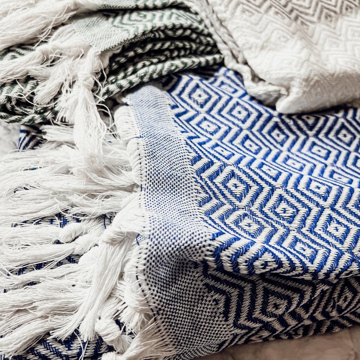 Haley Oversized Turkish Cotton Diamond Towel 