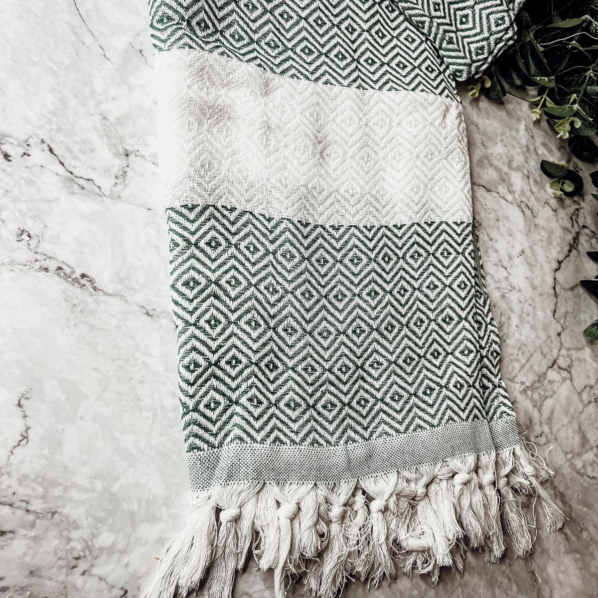 Haley Oversized Turkish Cotton Diamond Towel 