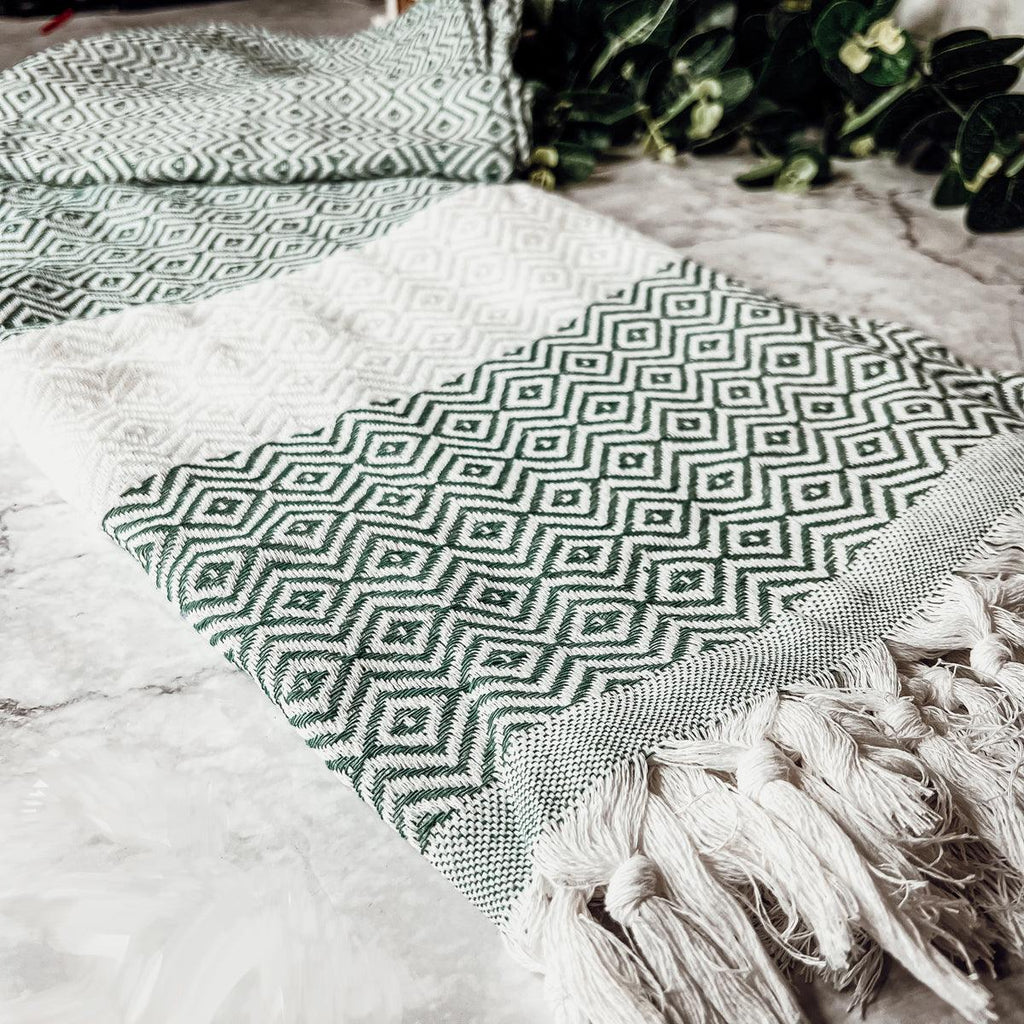 Haley Oversized Turkish Cotton Diamond Towel 