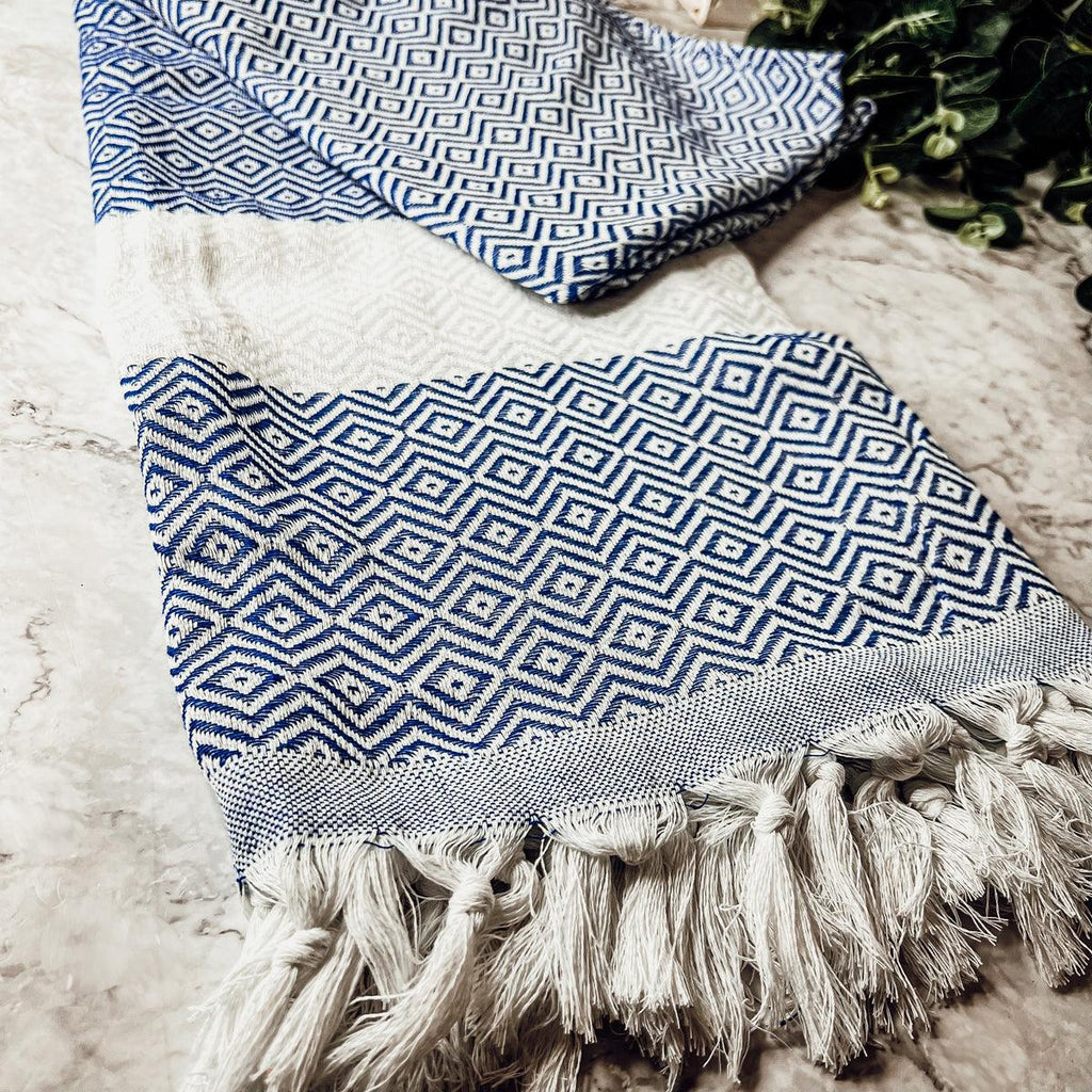 Haley Oversized Turkish Cotton Diamond Towel 