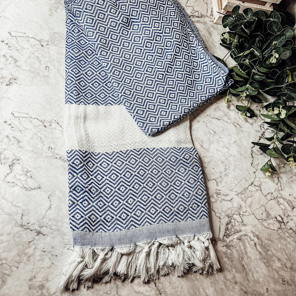 Haley Oversized Turkish Cotton Diamond Towel 