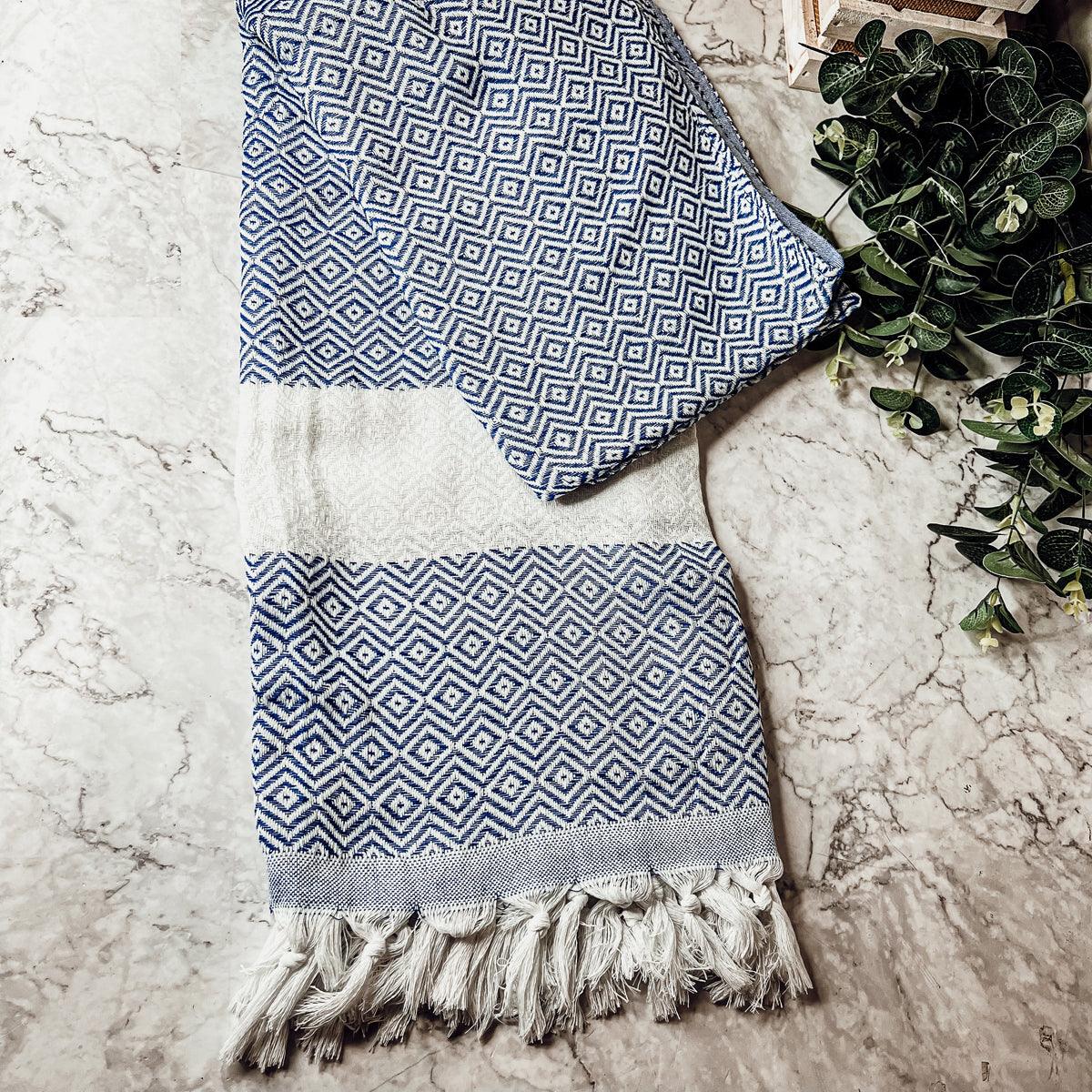 Haley Oversized Turkish Cotton Diamond Towel 