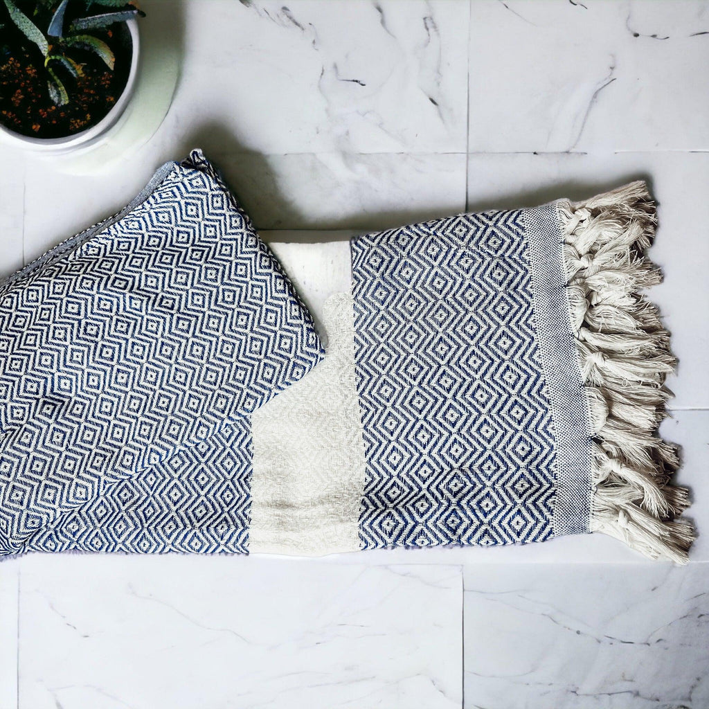 Haley Oversized Turkish Cotton Diamond Towel 