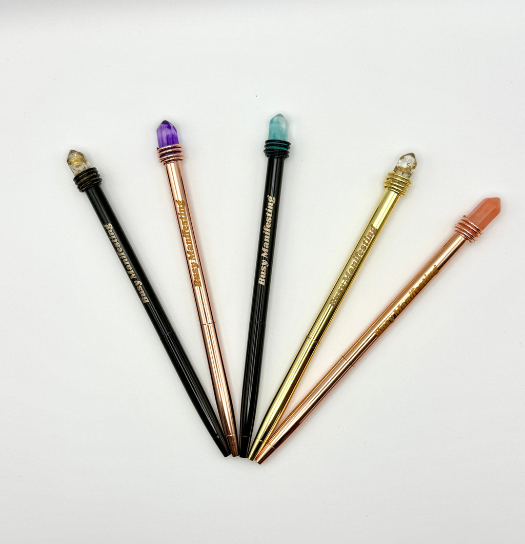 Busy Manifesting Crystal Mystic Pen