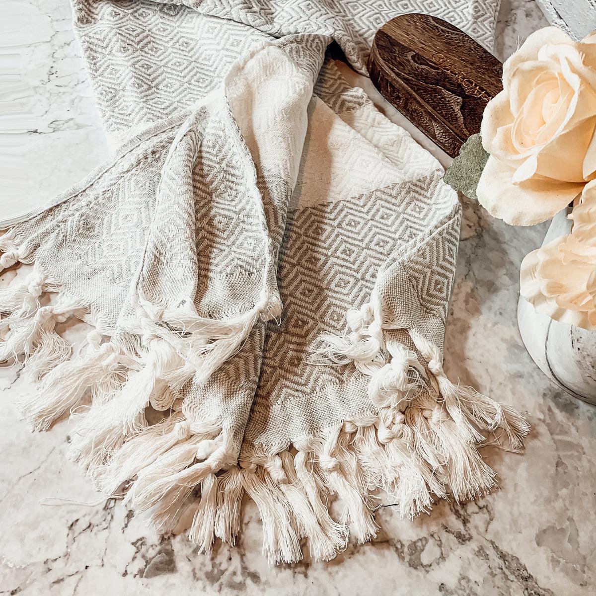 Haley Oversized Turkish Cotton Diamond Towel 