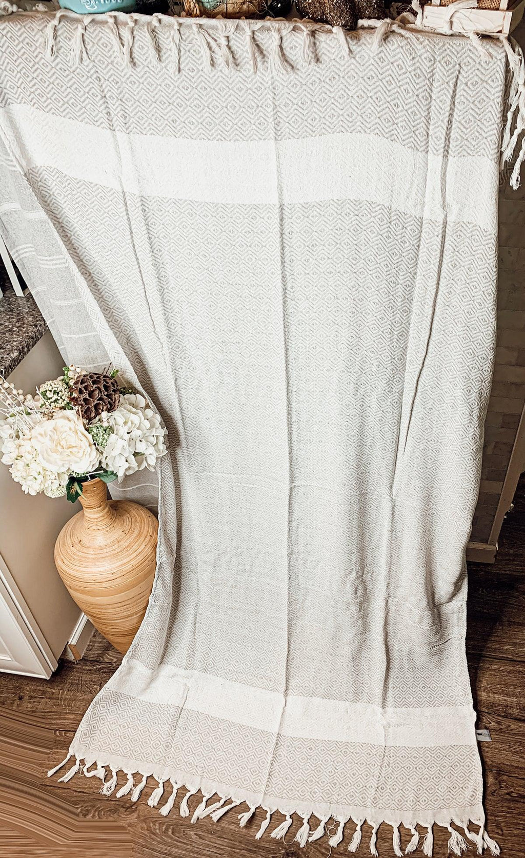 Haley Oversized Turkish Cotton Diamond Towel 