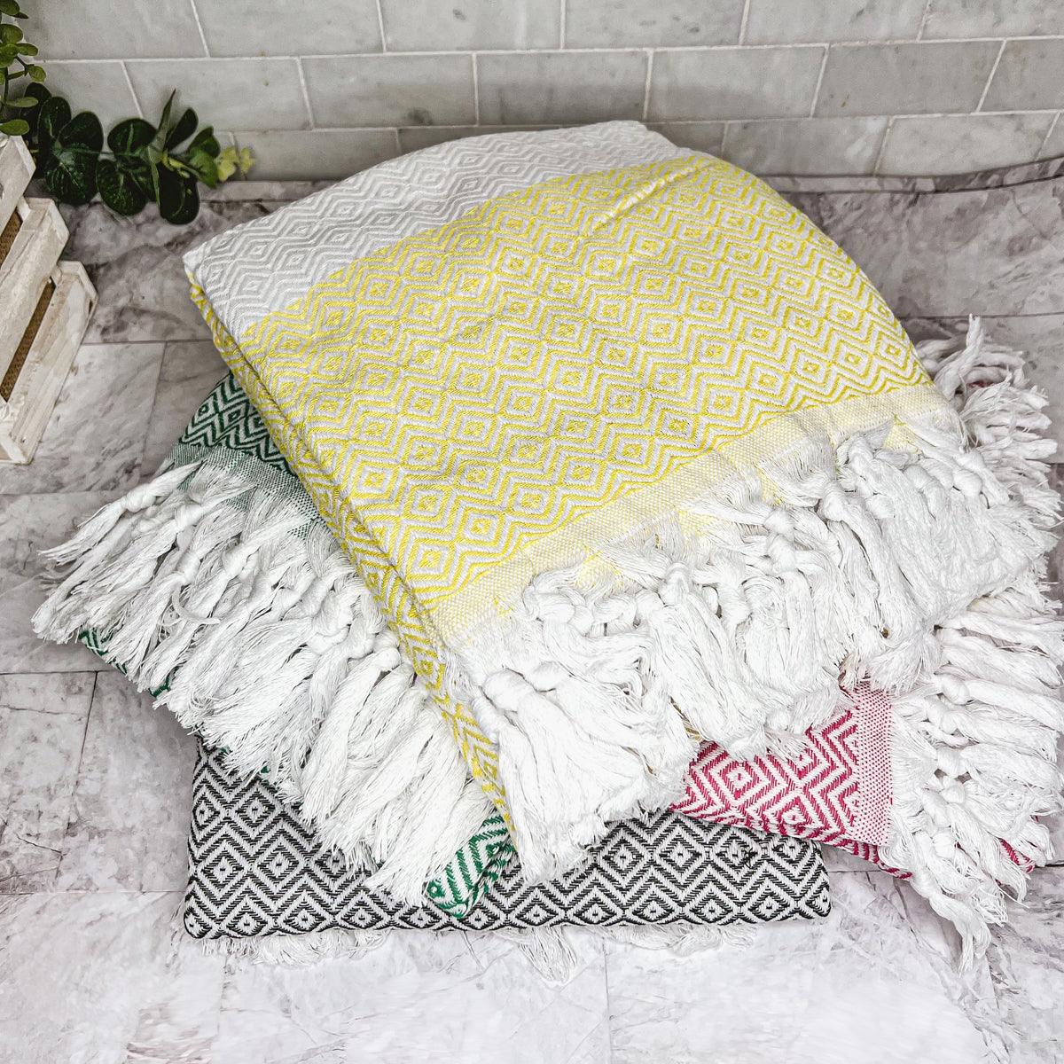 Haley Oversized Turkish Cotton Diamond Towel 
