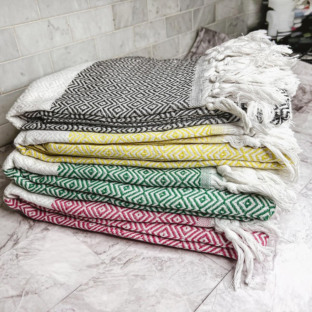 Haley Oversized Turkish Cotton Diamond Towel 
