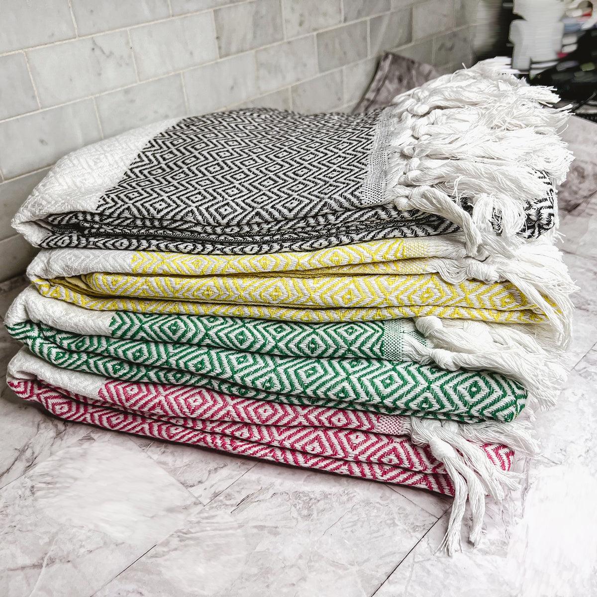 Haley Oversized Turkish Cotton Diamond Towel 