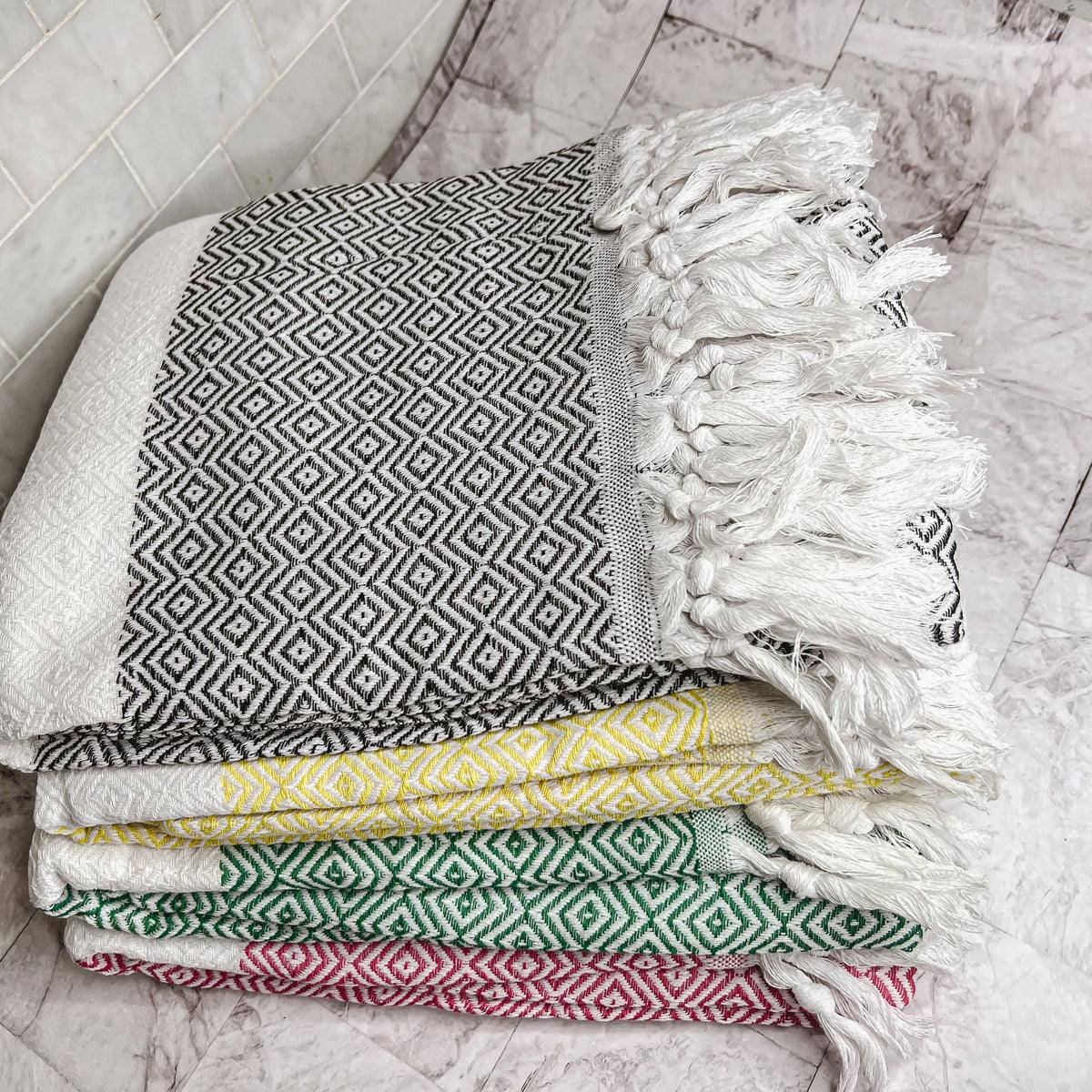 Haley Oversized Turkish Cotton Diamond Towel 