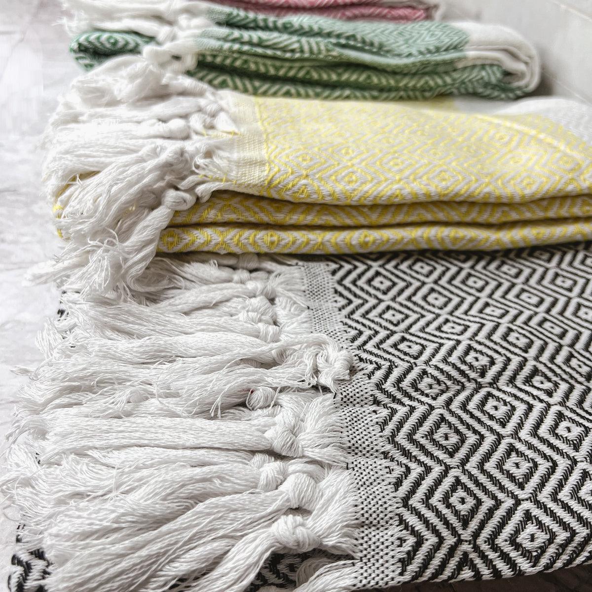 Haley Oversized Turkish Cotton Diamond Towel 