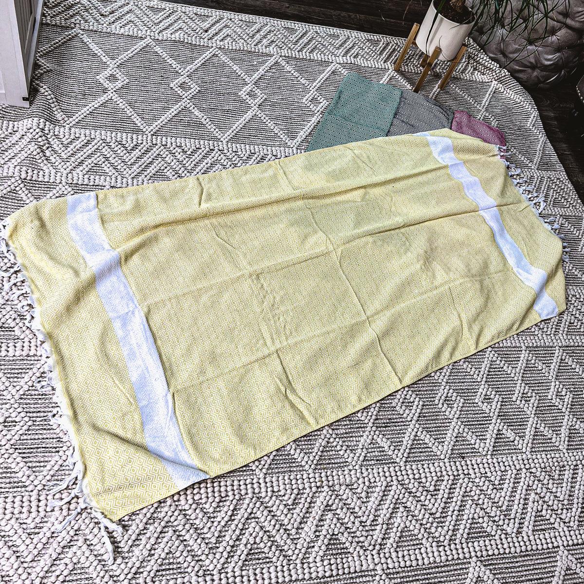 Haley Oversized Turkish Cotton Diamond Towel 