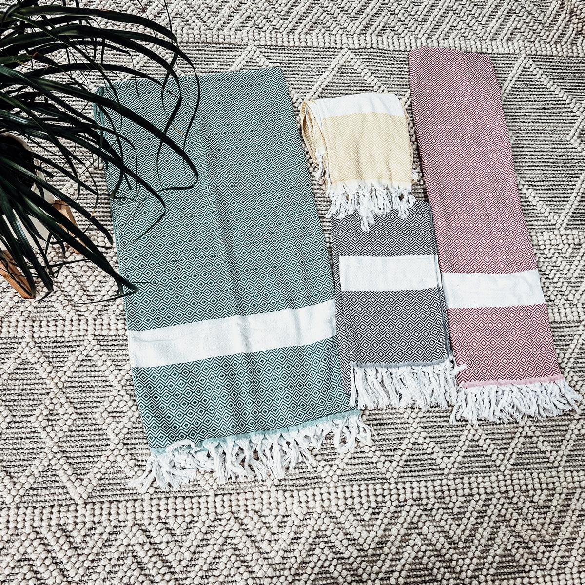 Haley Oversized Turkish Cotton Diamond Towel 