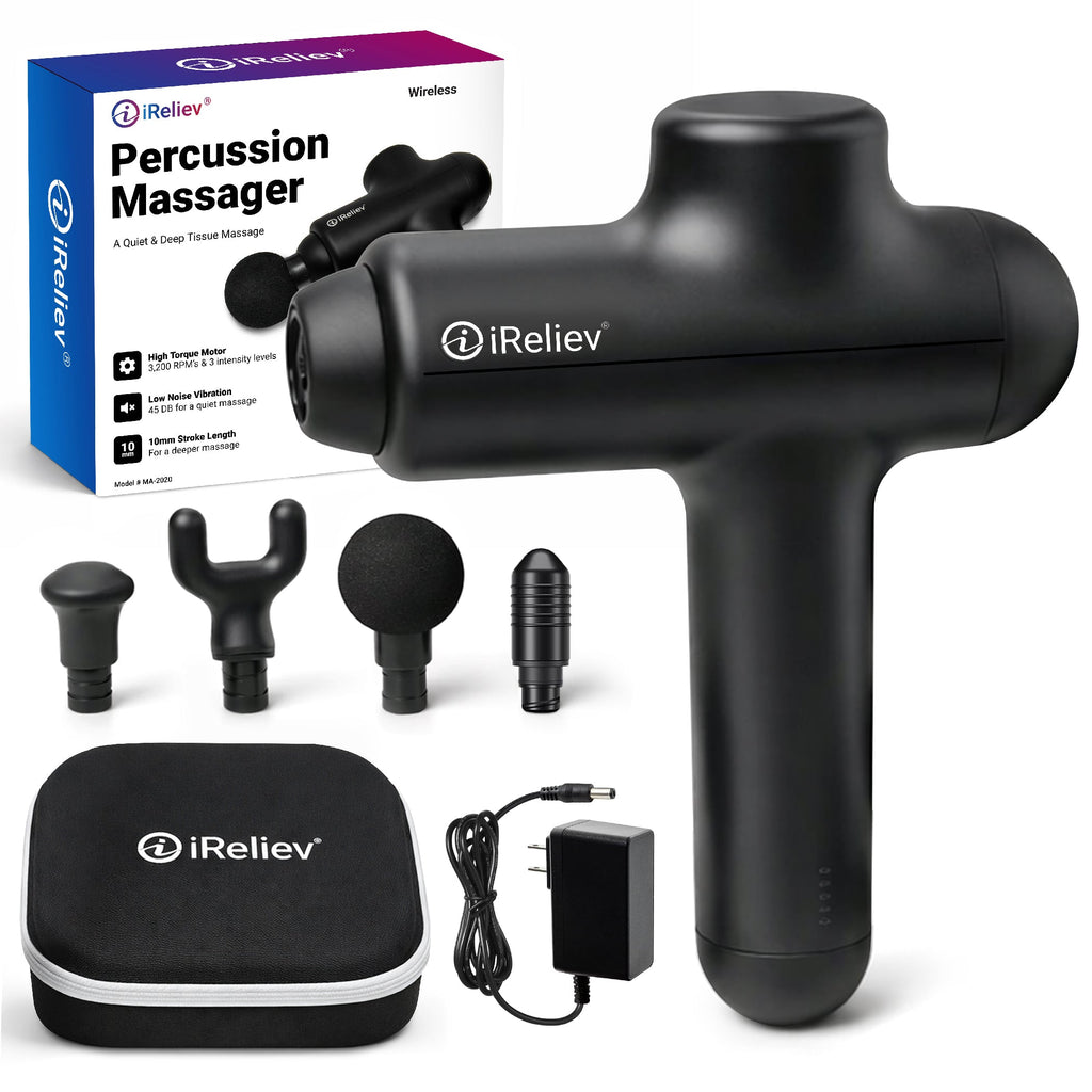 iReliev Percussion Massage Gun with Three Intensity Levels