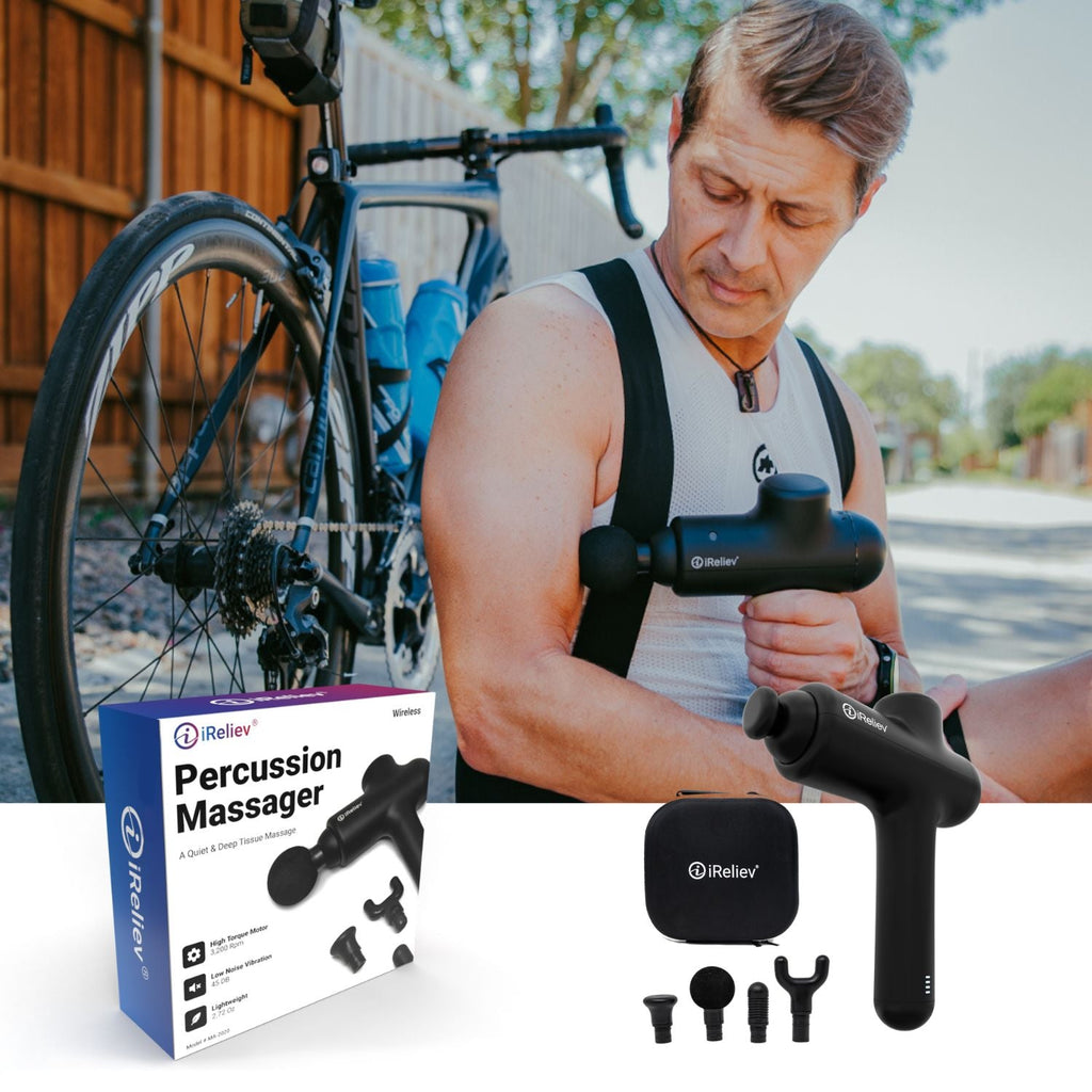 iReliev Percussion Massage Gun with Three Intensity Levels
