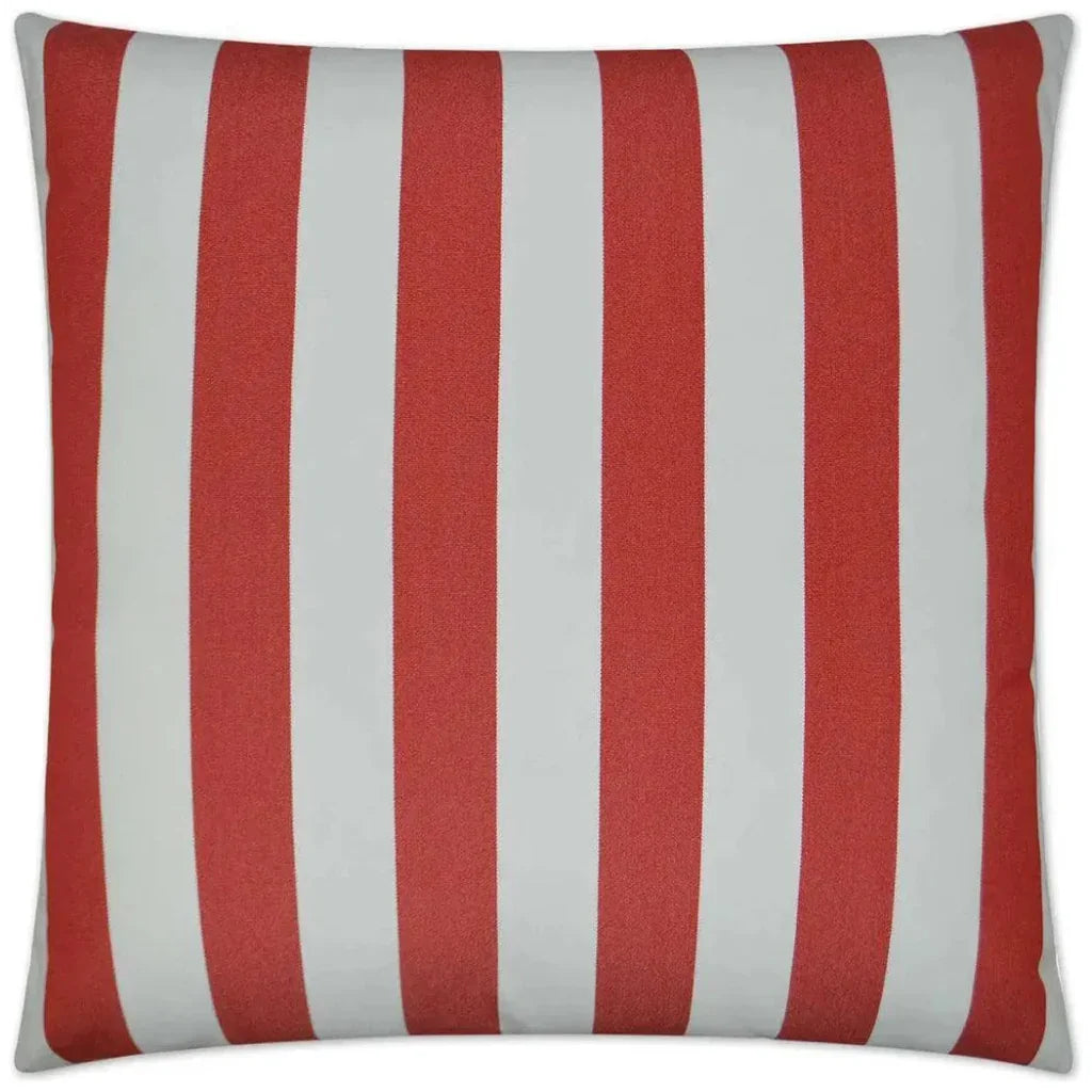 Outdoor Café Stripe Pillow - Red