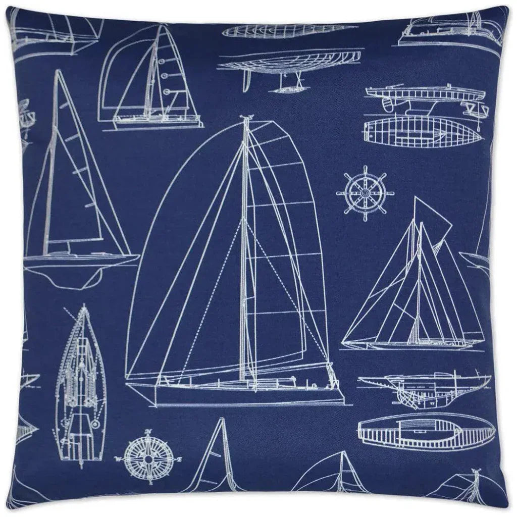 Outdoor Sailing Pillow - Navy