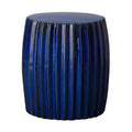 Pleated 18"H Ceramic Outdoor Garden Stool
