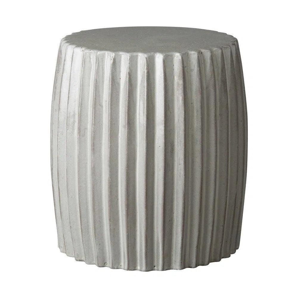Pleated 18"H Ceramic Outdoor Garden Stool