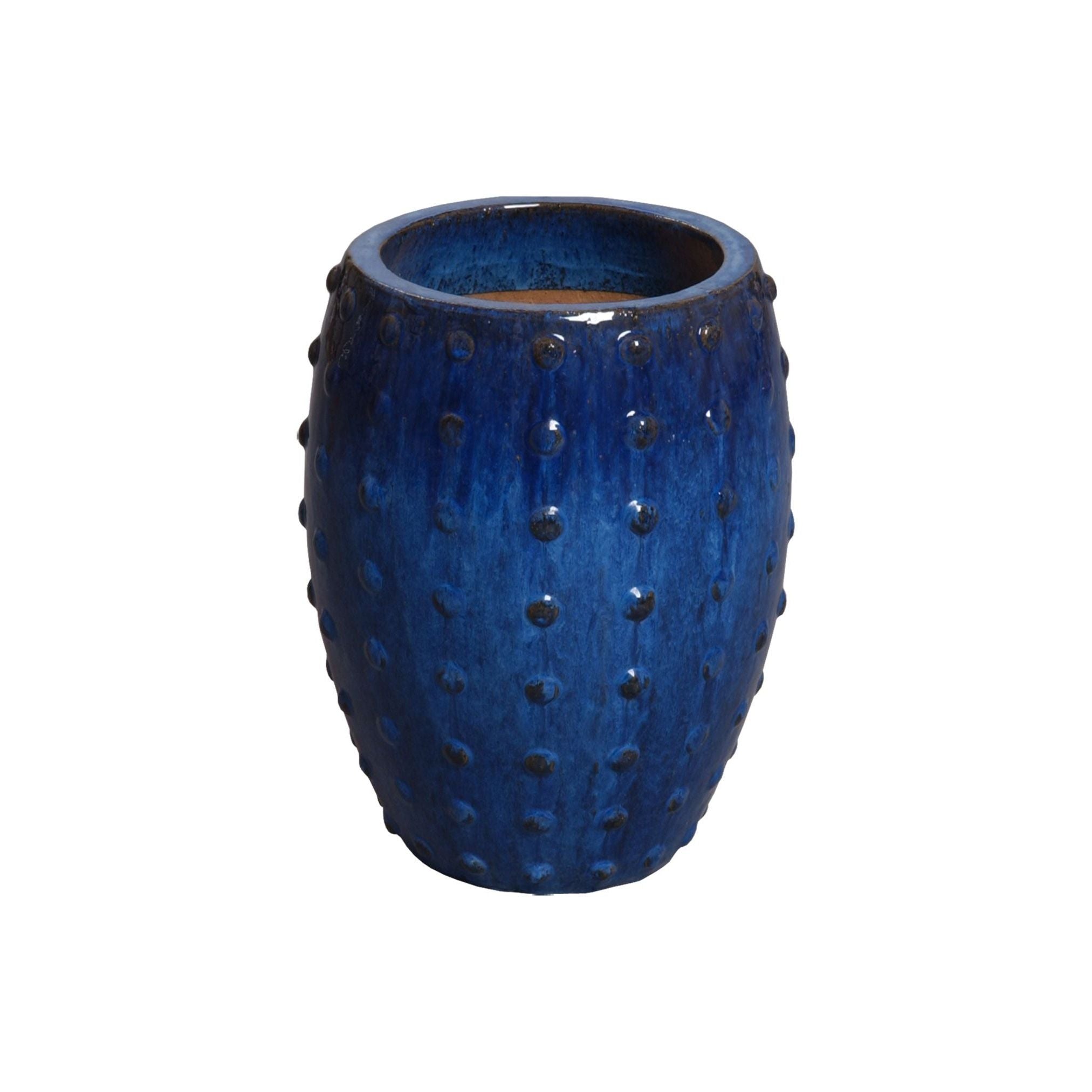 Round Studded Handcrafted Ceramic Outdoor Planter