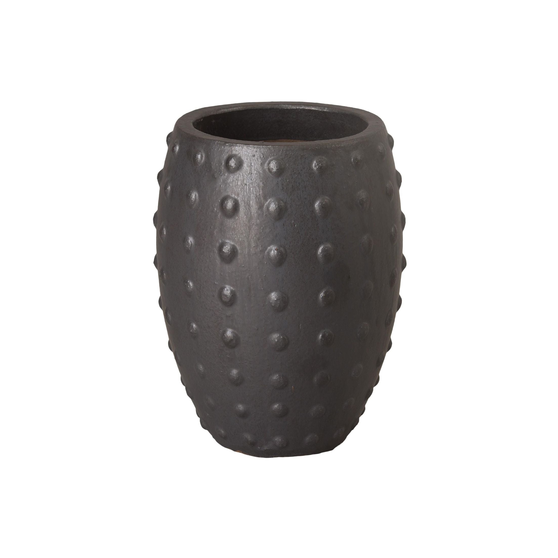 Round Studded Handcrafted Ceramic Outdoor Planter