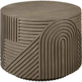 Serenity Round Drum Table - Brown Outdoor Accent Table