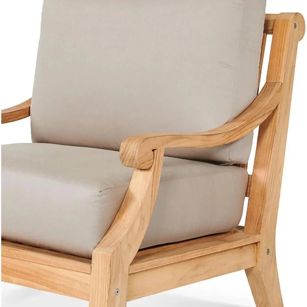 Sonoma Teak Deep Outdoor Club Chair Sunbrella Cushion