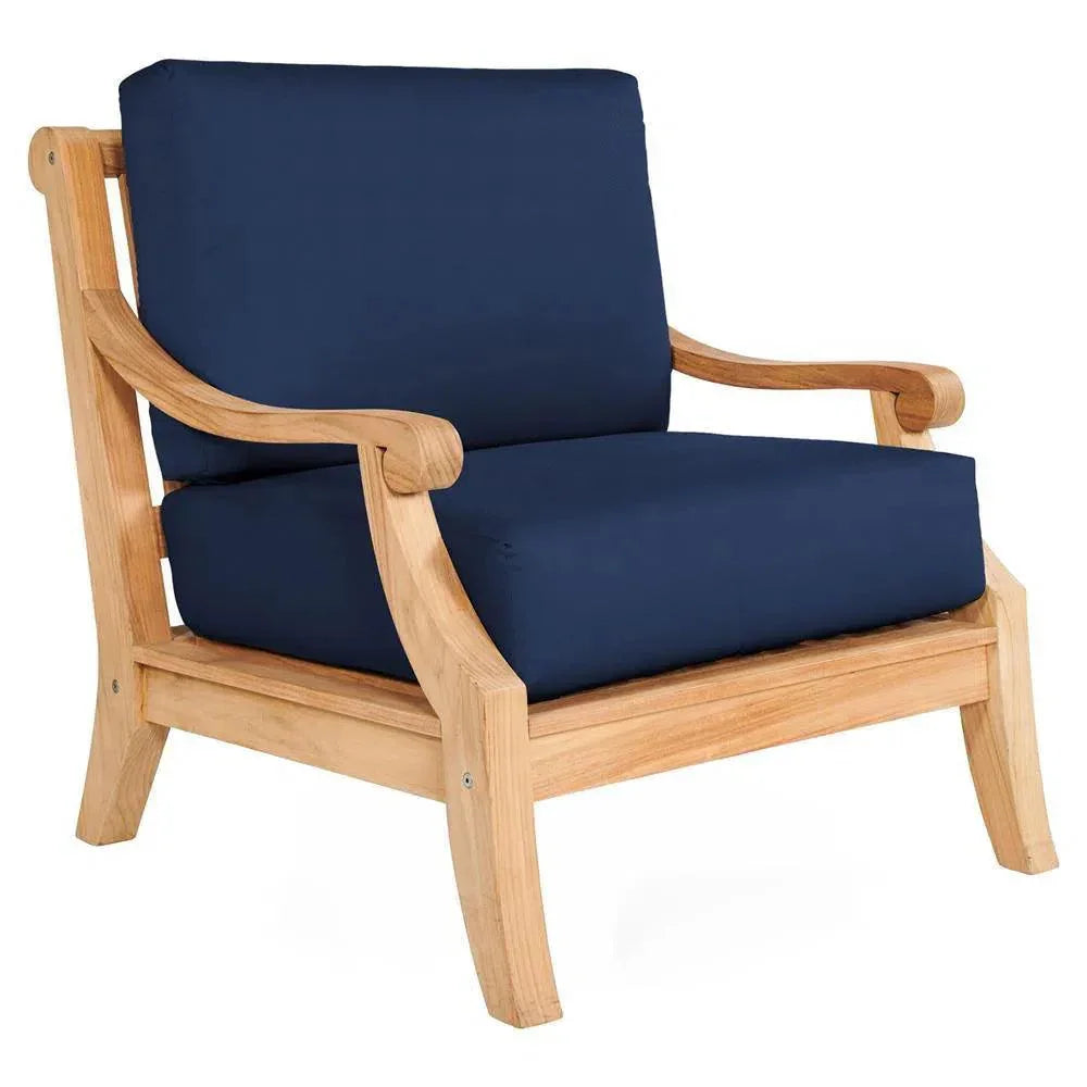Sonoma Teak Deep Outdoor Club Chair Sunbrella Cushion