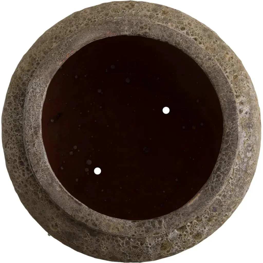 Squat Round Outdoor Ceramic Planter