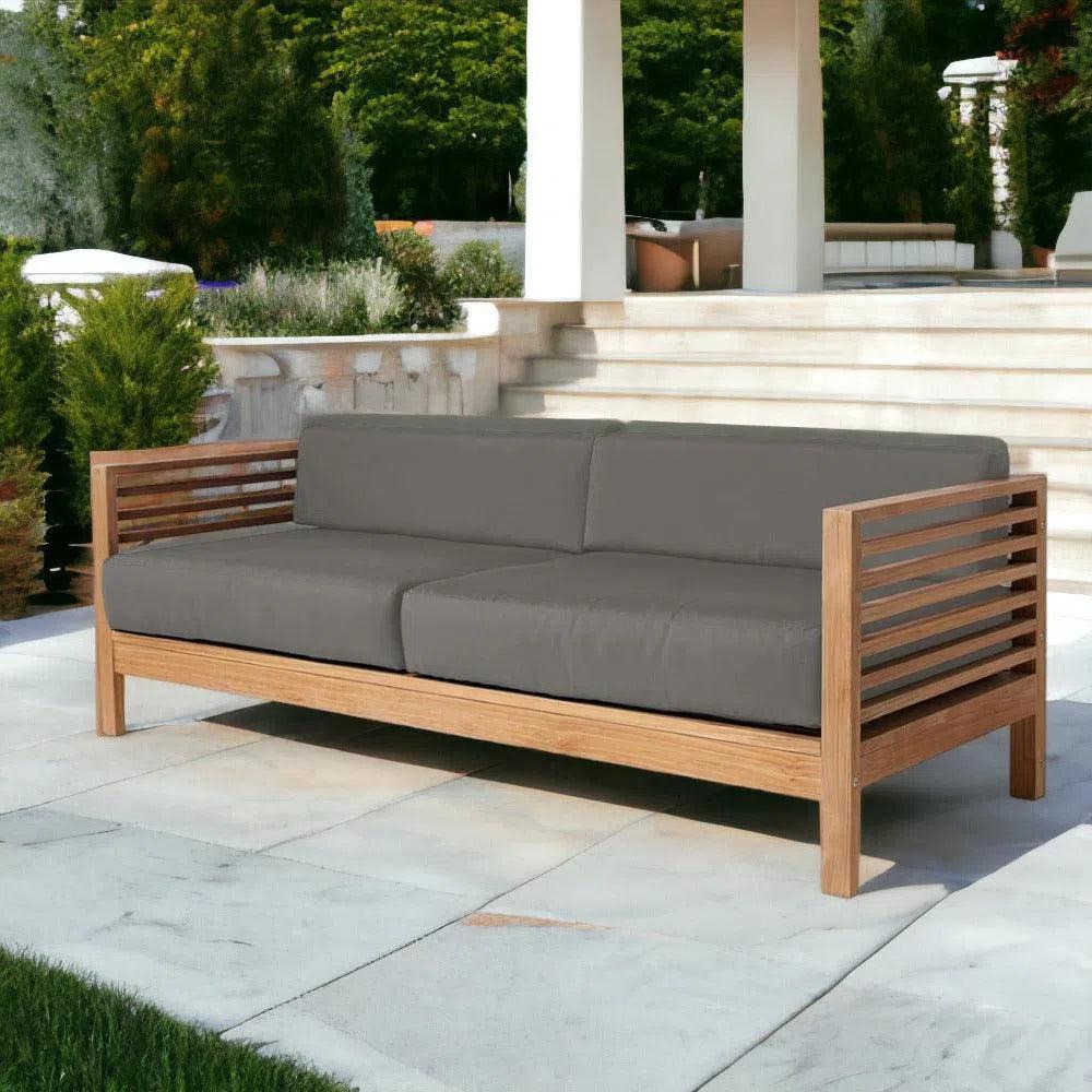 Summer 3-Person Teak Outdoor Couch with Sunbrella Cushions