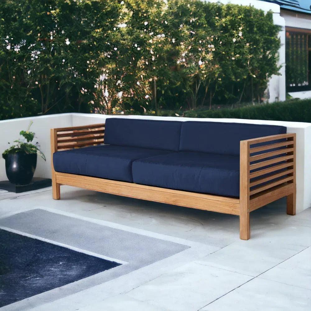 Summer 3-Person Teak Outdoor Couch with Sunbrella Cushions