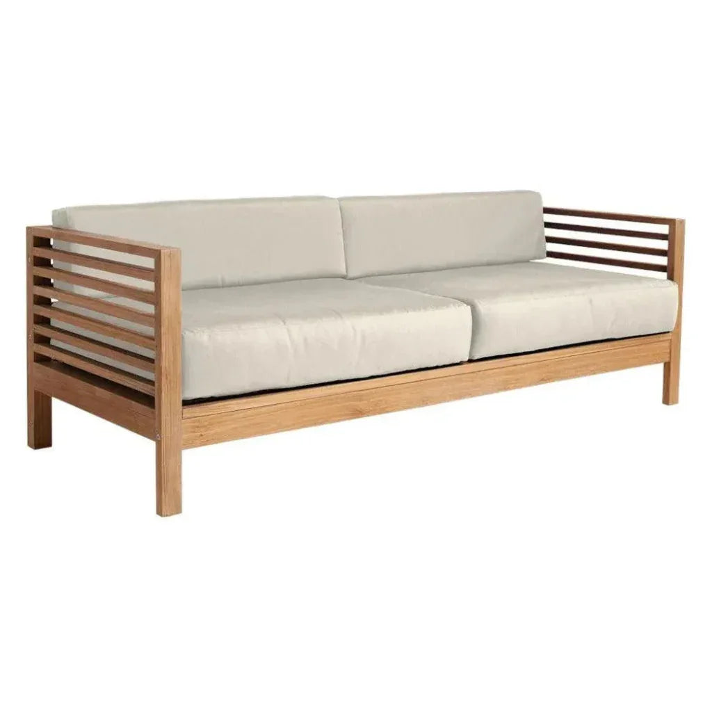 Summer 3-Person Teak Outdoor Couch with Sunbrella Cushions