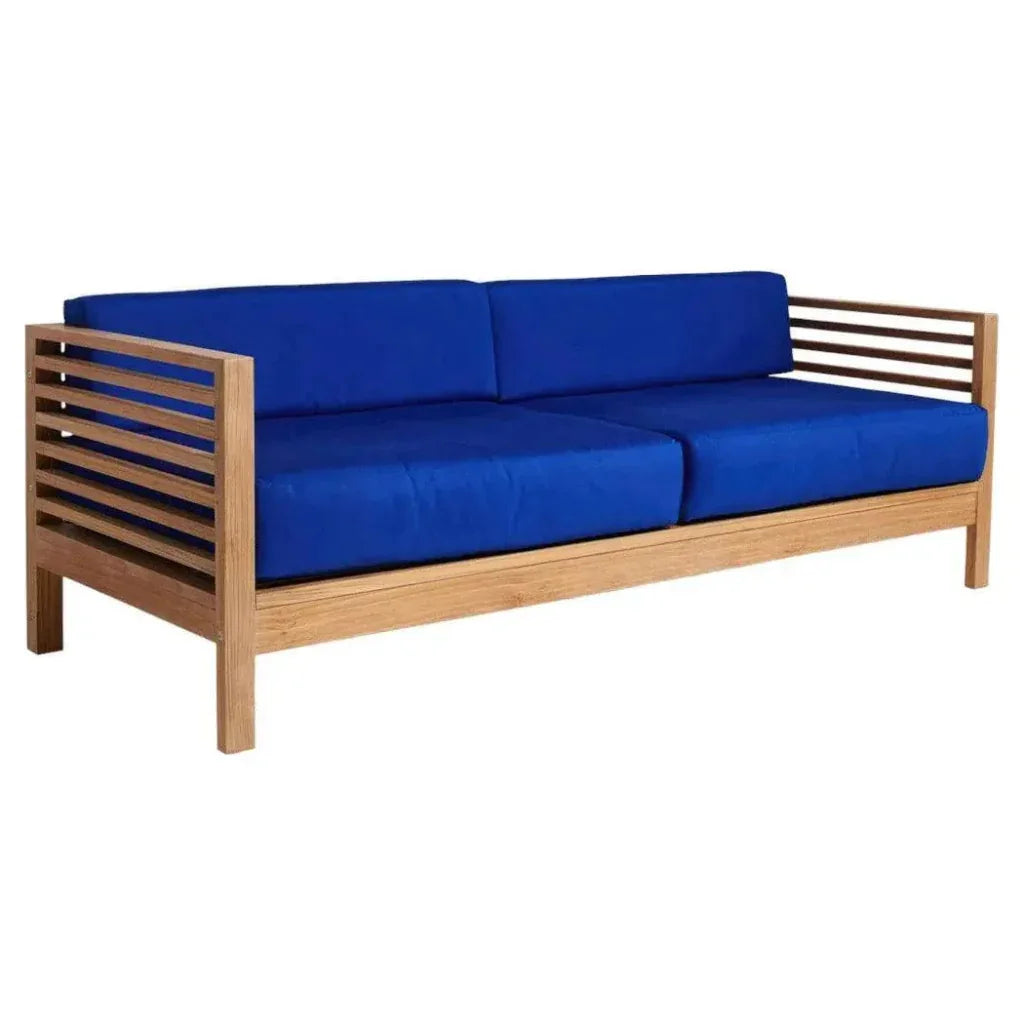 Summer 3-Person Teak Outdoor Couch with Sunbrella Cushions