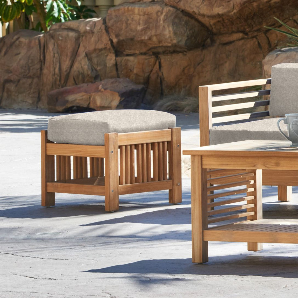 Summer Teak Outdoor Ottoman Sunbrella Cushions