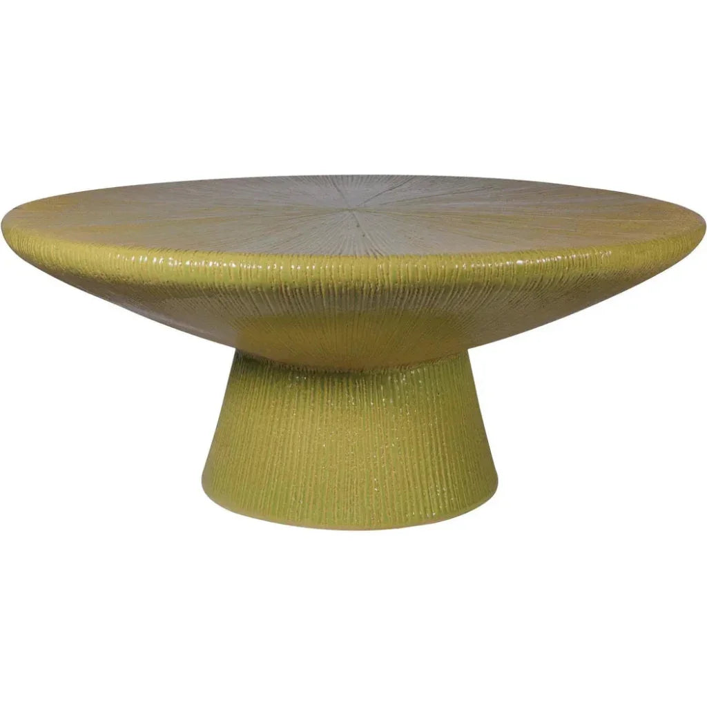 Sunburst Green Ceramic Outdoor Coffee Table