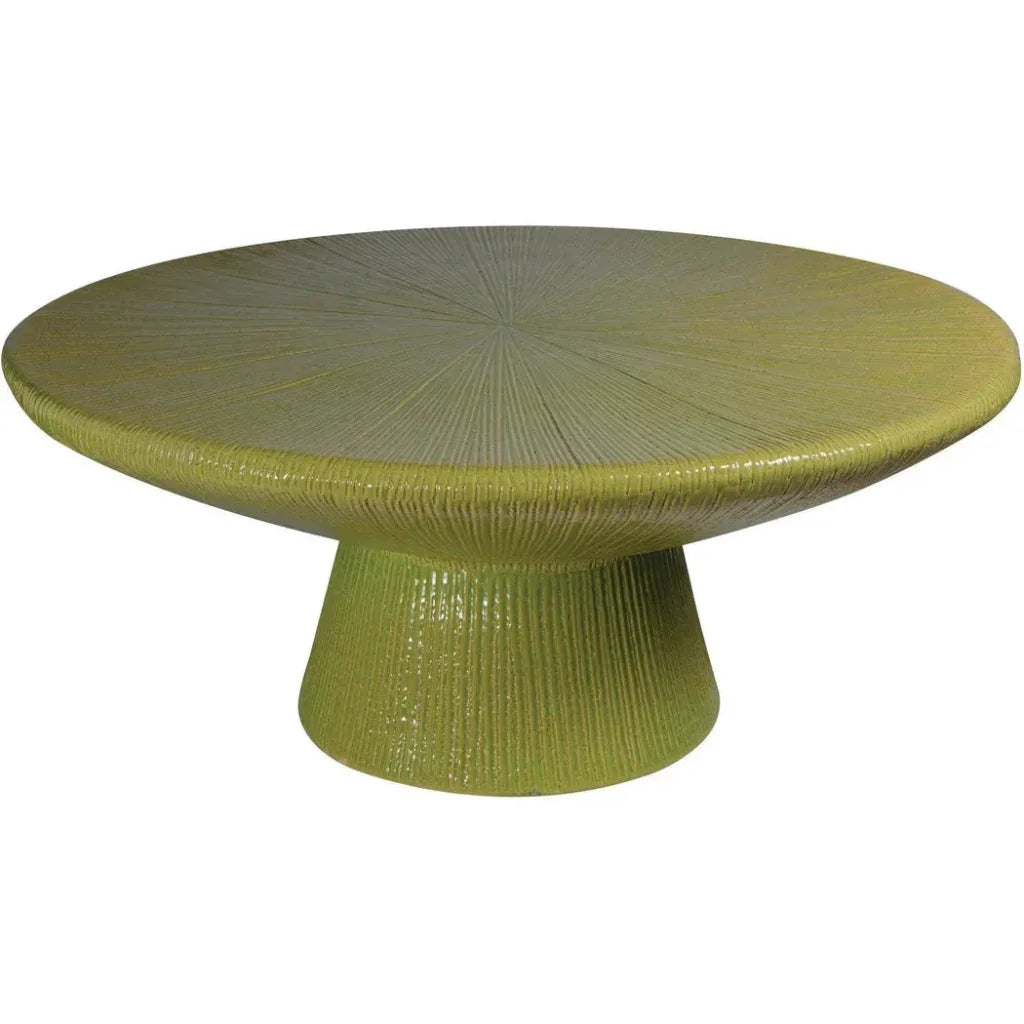 Sunburst Green Ceramic Outdoor Coffee Table
