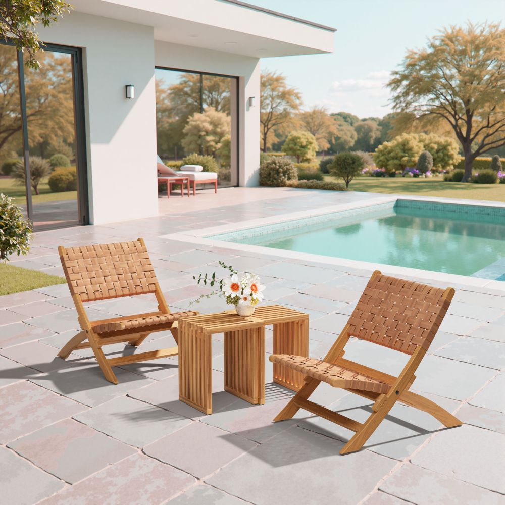 Sunflare Wooden Frame Outdoor Lounge Chair