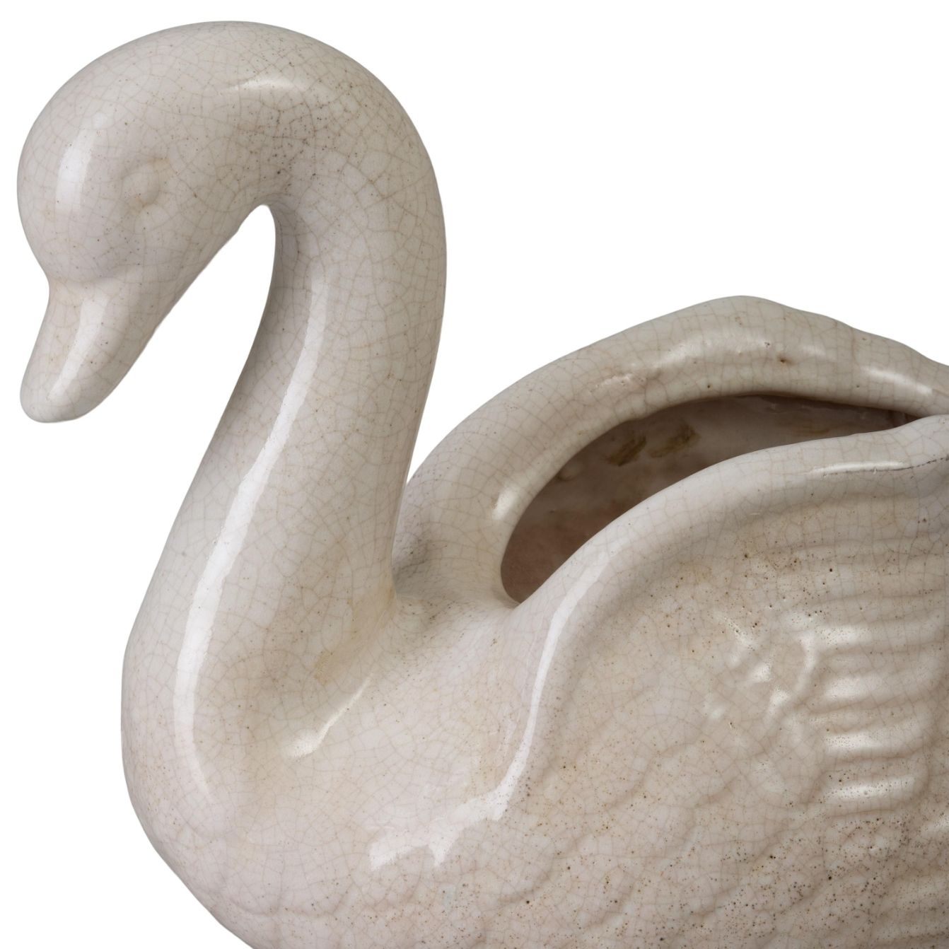 Swan White Ceramic Outdoor Planter
