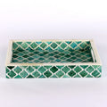 Moroccan Green and White Inlay Decorative Tray