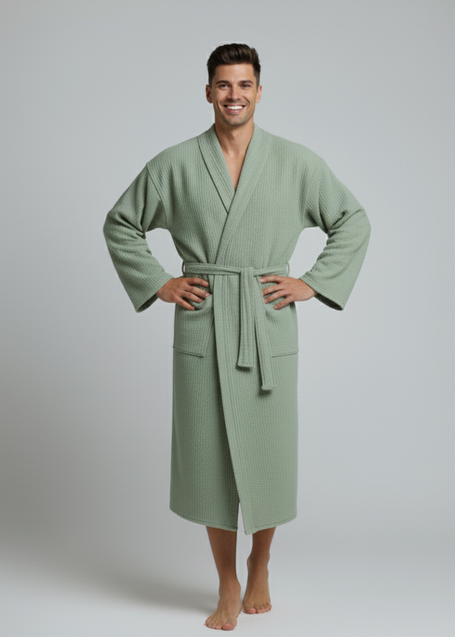 Turkish Cotton Waffle Spa Robe Unisex