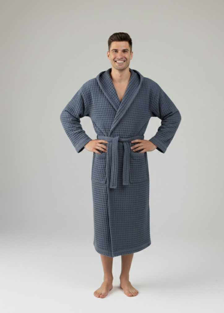 Turkish Cotton Waffle Spa Robe Unisex