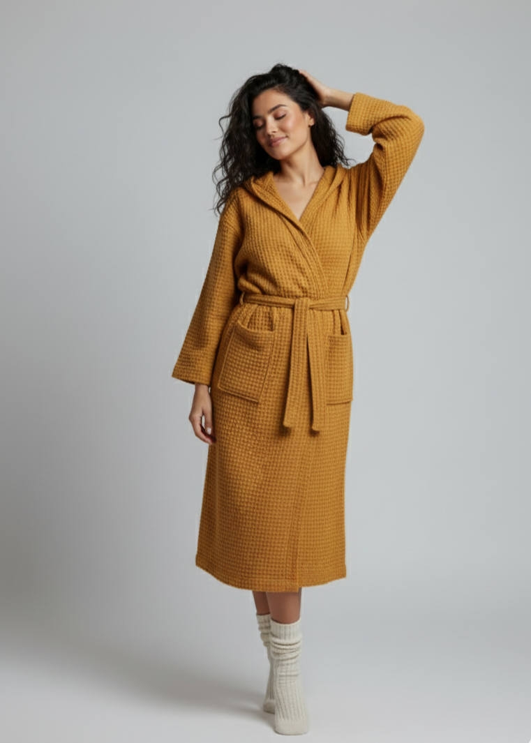 Turkish Cotton Waffle Spa Robe Unisex