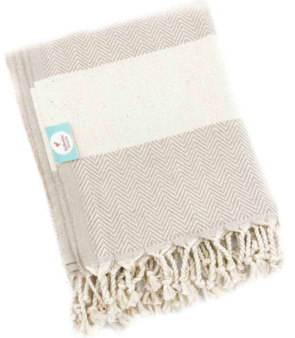 Oversized Herringbone Turkish Cotton Towel