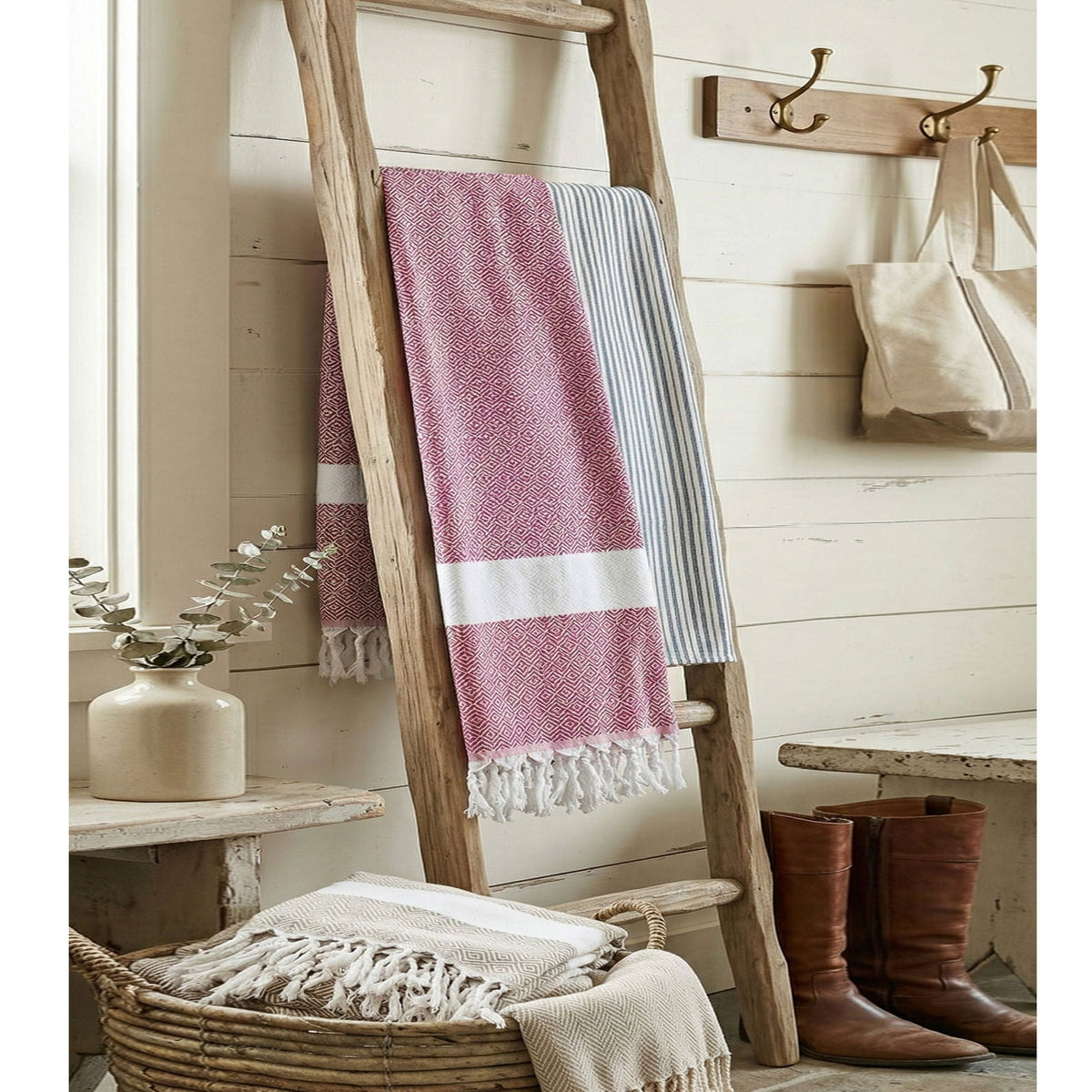 Haley Oversized Turkish Cotton Diamond Towel 