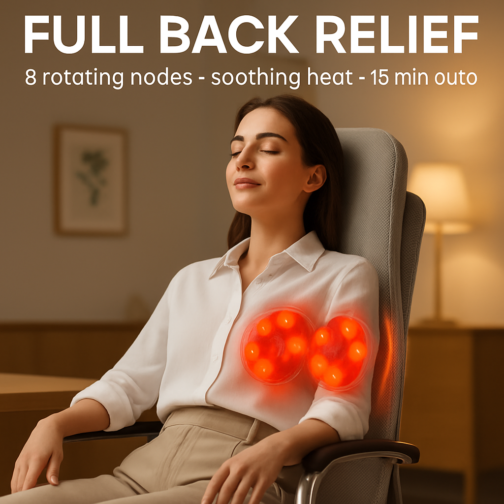 Shiatsu Full-Back Massage Chair Pad with Heat