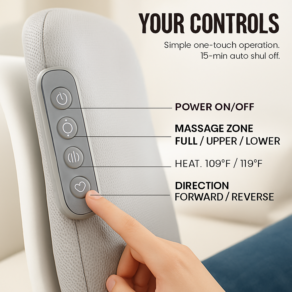 Shiatsu Full-Back Massage Chair Pad with Heat