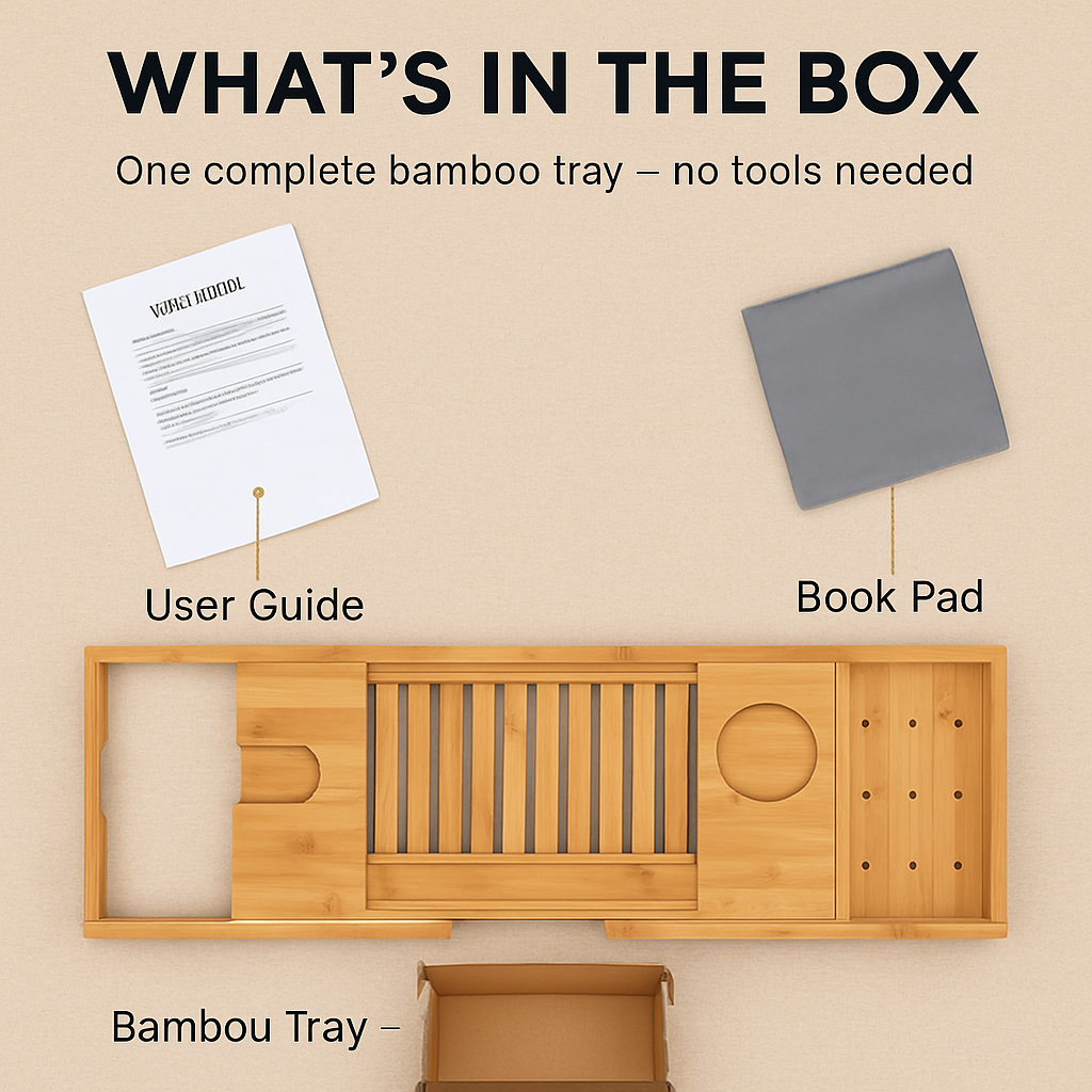 Expandable Bamboo Bathtub Caddy Tray